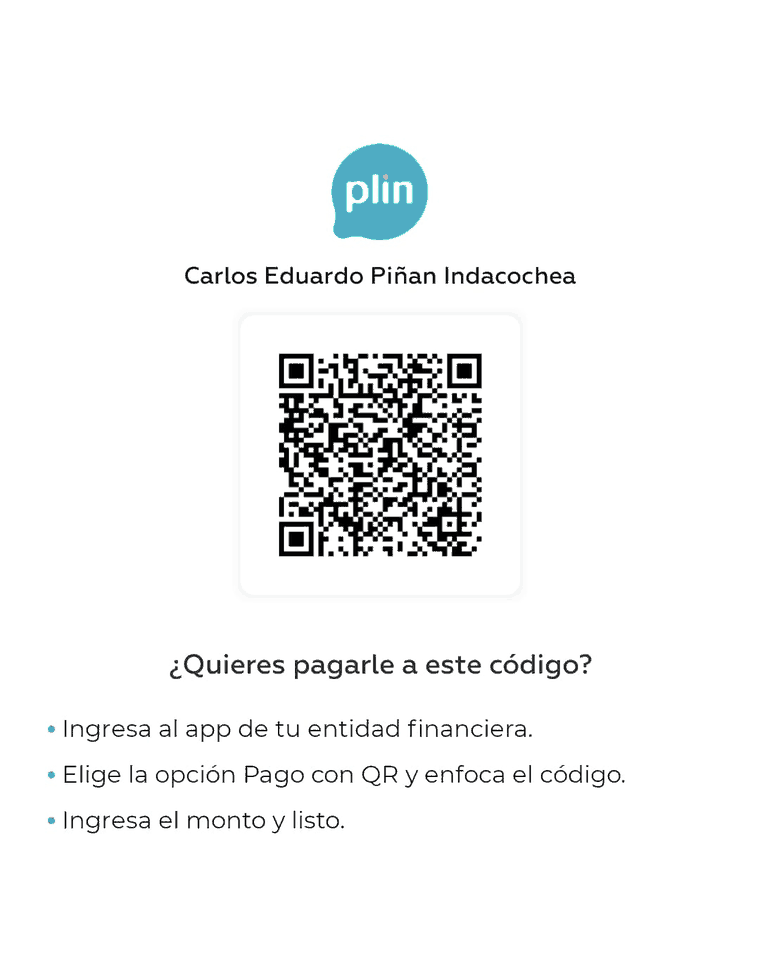 Código QR de Plin para donar a Carlos Piñán